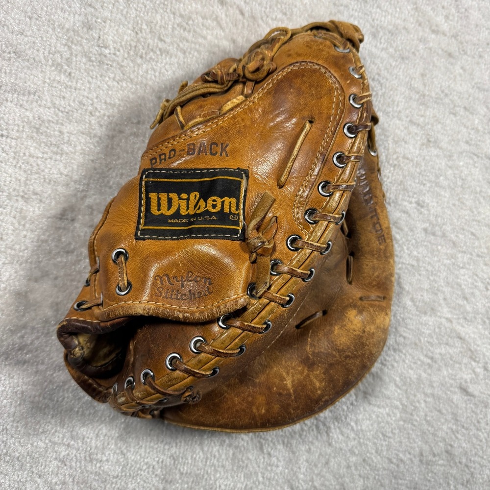 Wilson A2403 Pro-Toe Catchers Mitt RHT Brown Leather Pro Model USA